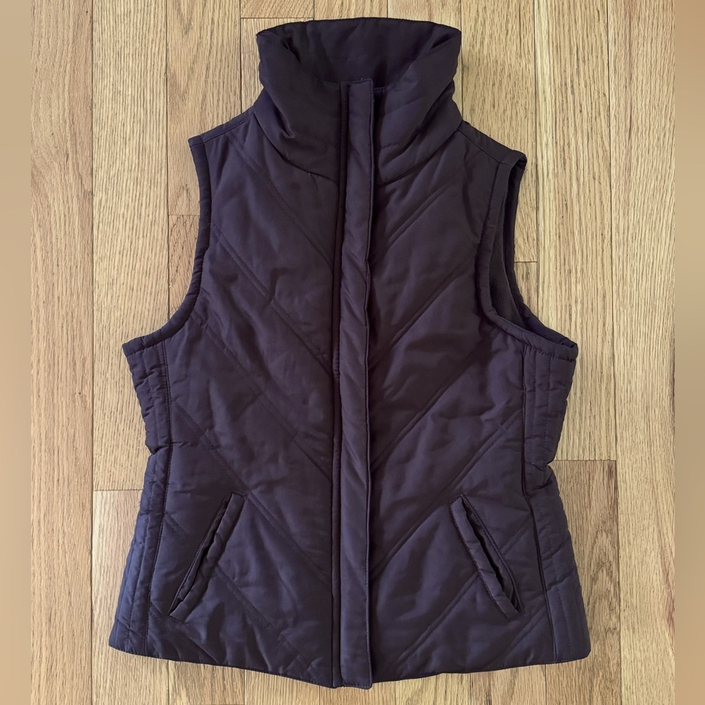 (4/$20) Daisy Fuentes Brown Puffer Vest, Fleece Lined, Size S